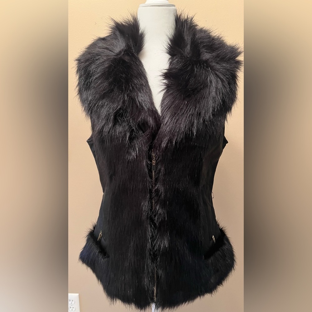 Brand new faux fur zip up vest